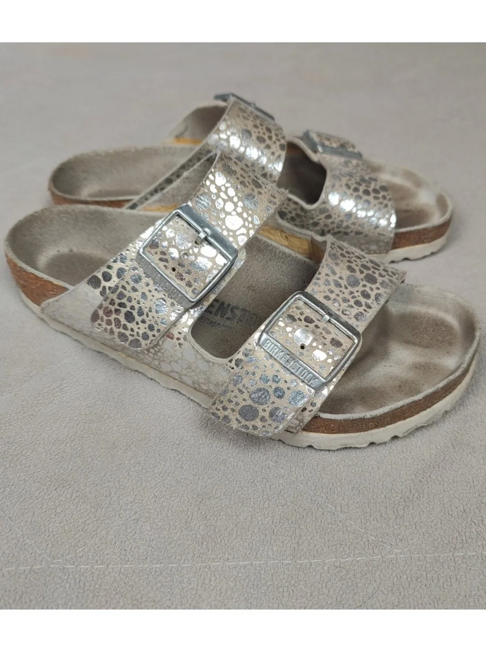 Birkenstock Arizona Sandals Metallic Slides - Picture 2 of 12